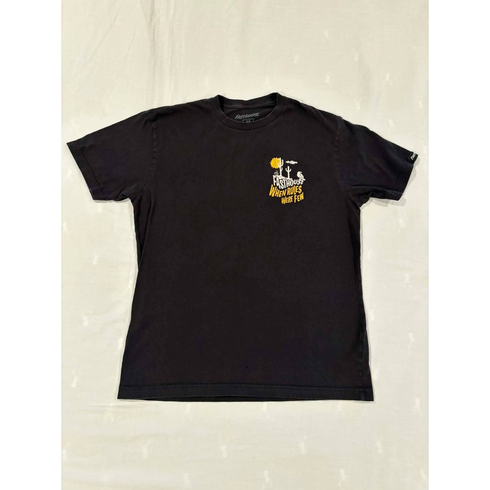 Fasthouse Mens When Rules Were Few Graphic T-Shirt Black Cotton Medium